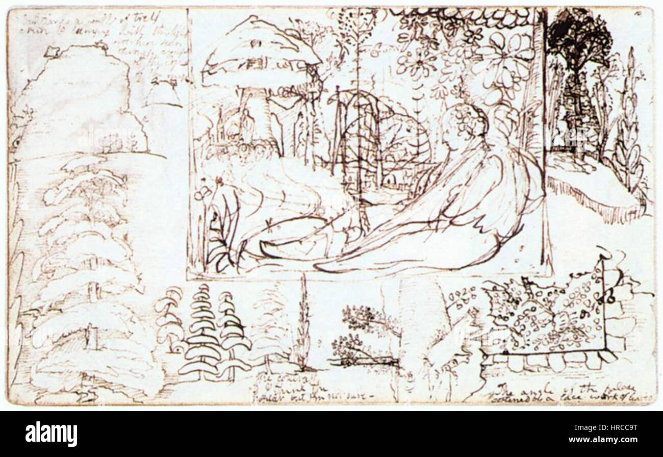 Samuel Palmer - Skizzenbuch, Folio 5 Verso - WGA16954 Stockfoto