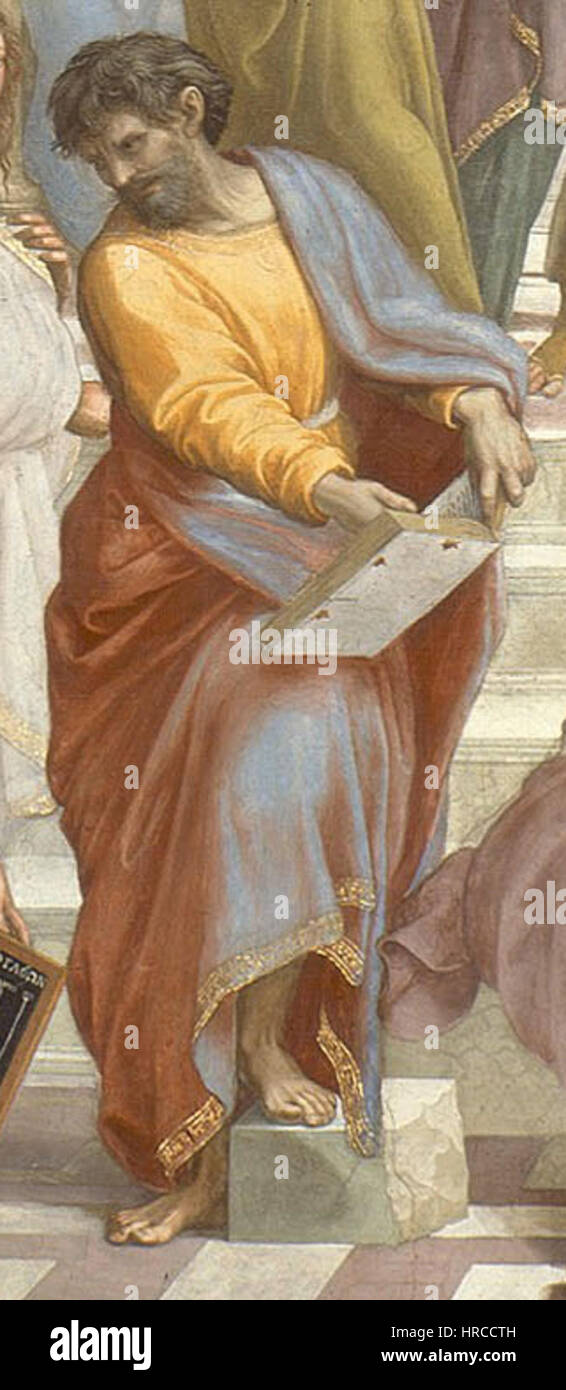 *Scuola di Atene* (die Schule von Athen) von Raphael ist eine der berühmtesten Fresken im Vatikan und zeigt eine Versammlung von antiken Philosophen und Gelehrten. Diese Szene verkörpert das Renaissance-ideal des Wissens und Lernens, wobei Figuren wie Platon und Aristoteles deutlich dargestellt werden. Stockfoto