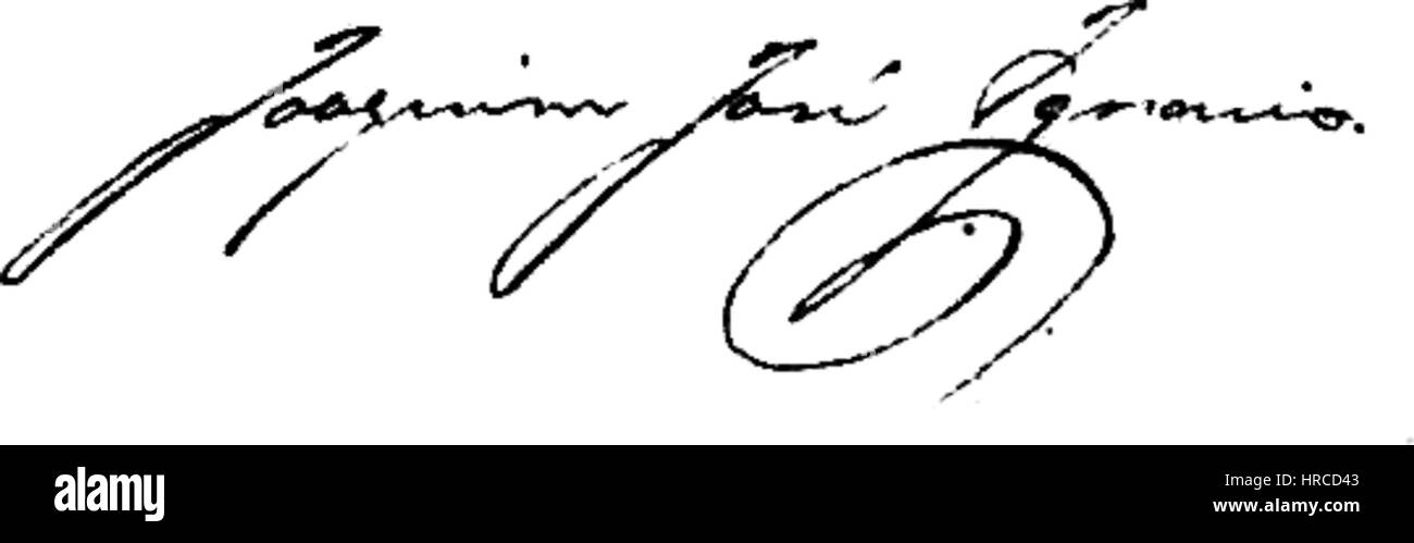 Unterschrift des Inhauma Stockfoto