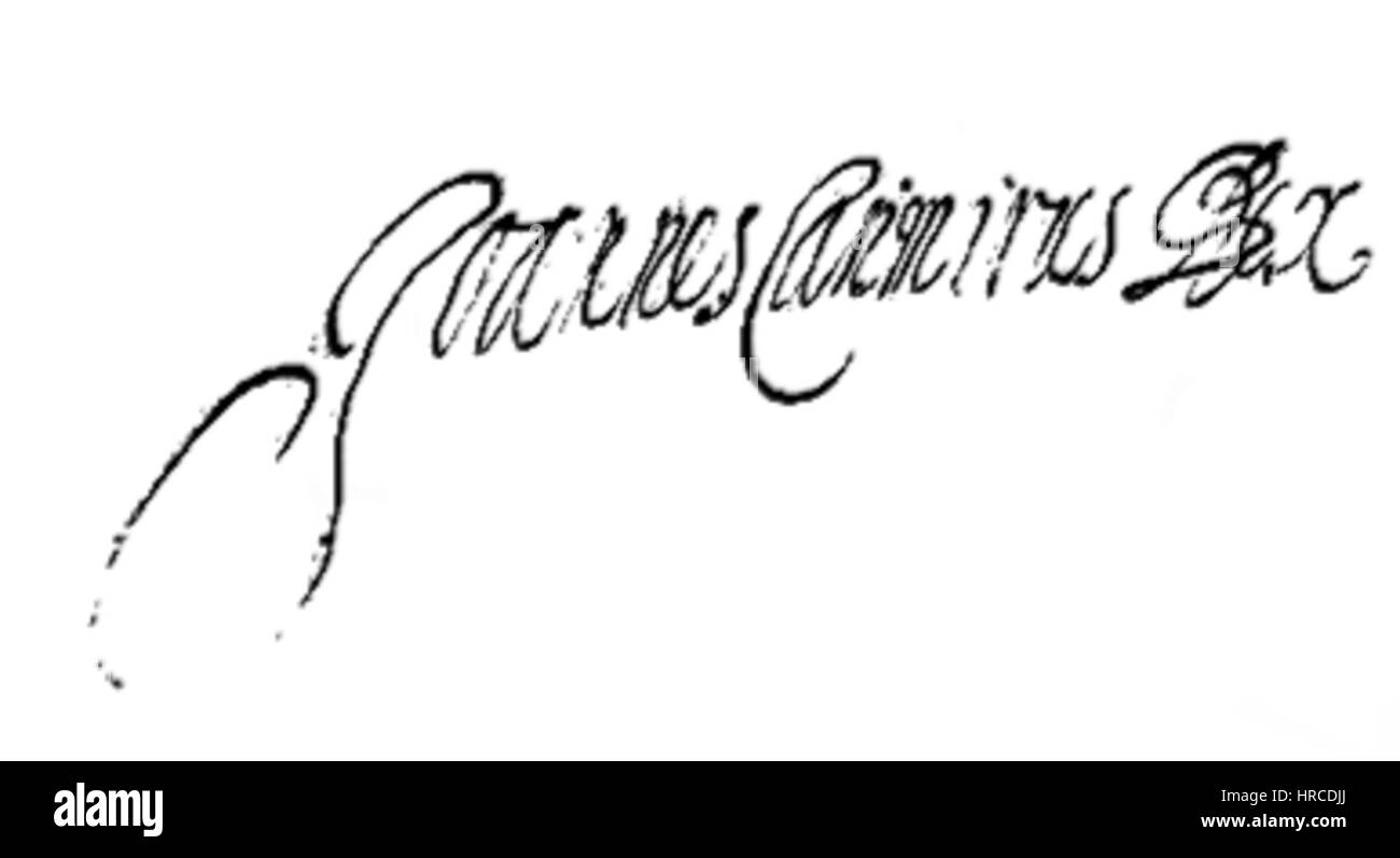 Signatur von John II Casimir von Polen Stockfoto