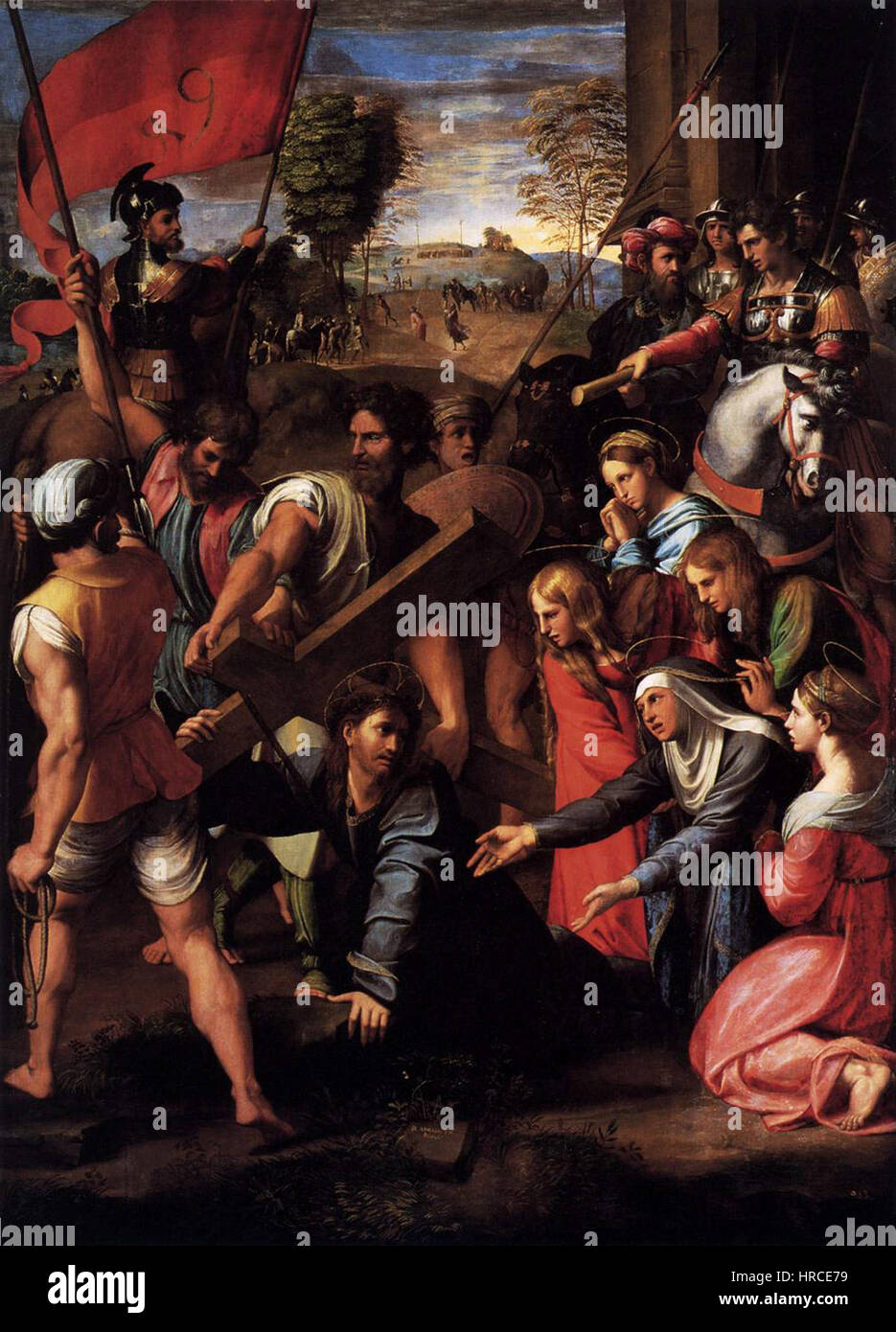Raffaello Sanzio - Christus fällt auf dem Weg zum Kalvarienberg - WGA18828 Stockfoto