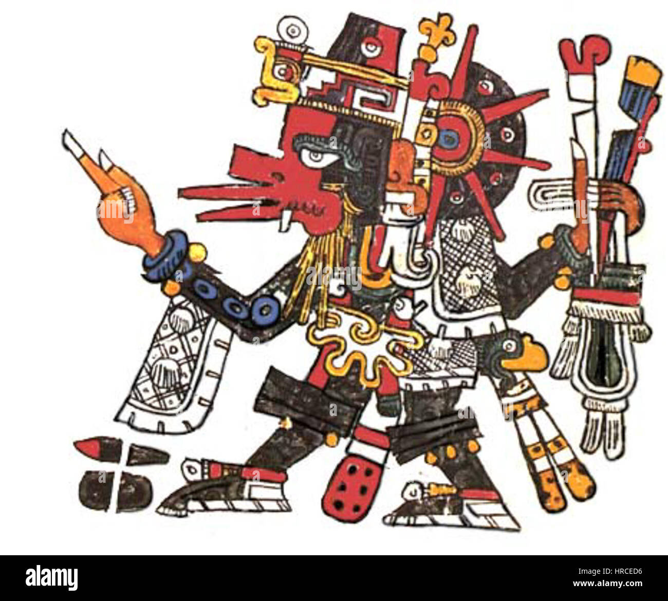 Quetzalcoatl Eha ist eine Darstellung des aztekischen Gottes Quetzalcoatl, verbunden mit Wind und Leben. Das Kunstwerk hebt Quetzalcoatls Bedeutung in der aztekischen Mythologie hervor und symbolisiert die Schöpfung, den Atem des Lebens und die Kräfte der Natur. Stockfoto