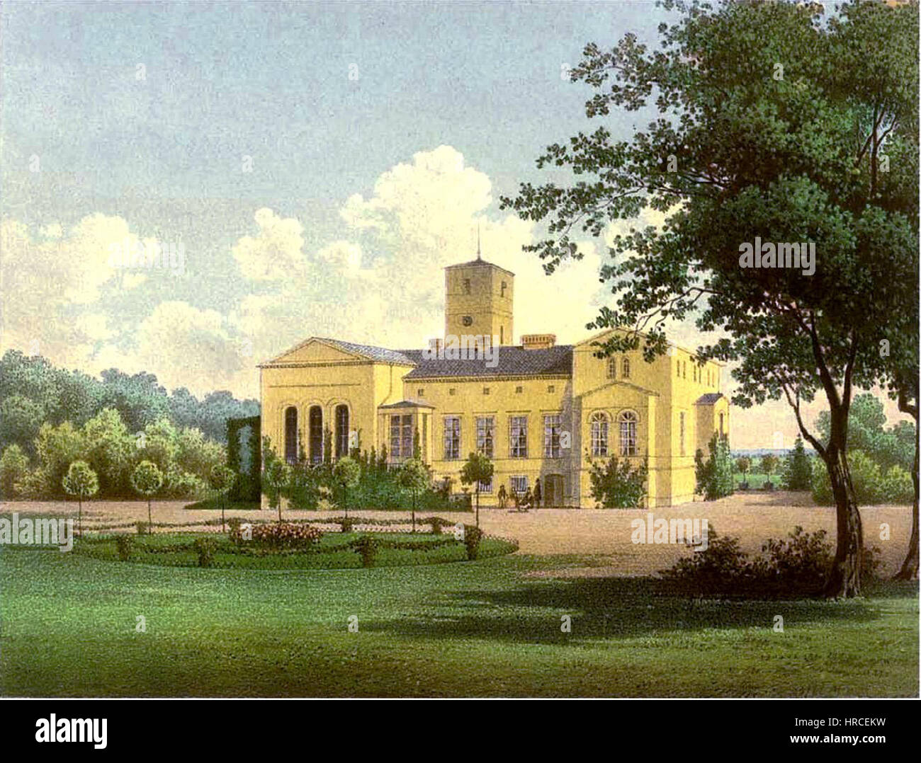 Das Rittergut Sglietz ist ein gut aus der Sammlung Duncker. Das Kunstwerk unterstreicht den architektonischen Stil und die historische Bedeutung dieses Adelsguts und gibt Einblicke in seine Funktion in der deutschen Geschichte. Stockfoto