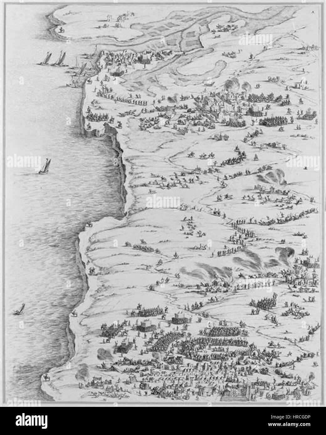 Belagerung De La Rochelle par Louis XIII und Richelieu du 10 Aout 1627 au 28 Oktober 1628 Planche 4 Jacques Callot 1592 1635 Stockfoto