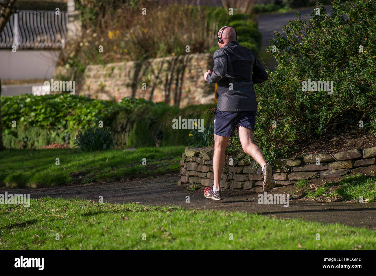 Mann Läufer laufen park Stockfoto