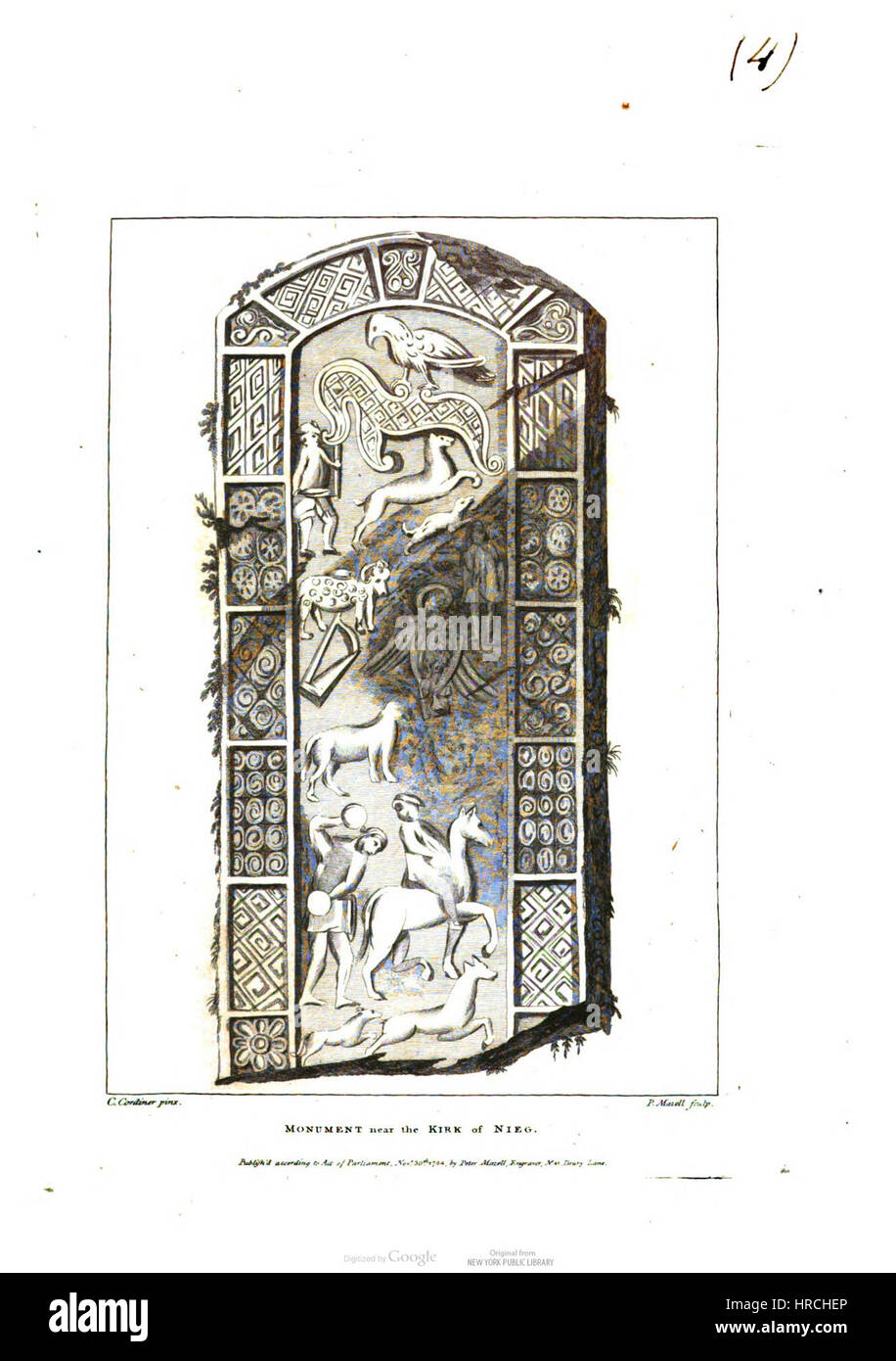 Die „bemerkenswerten Ruinen pl4“ zeigen die Überreste einer Steinstruktur aus dem Jahr 1788, die in einer historischen Illustration festgehalten wurde. Die Arbeit beleuchtet den Verfall und die Transformation des Gebäudes im Laufe der Zeit und bietet einen Einblick in die Vergangenheit. Die Illustration betont den Verlauf der Zeit und die sich verändernde Natur des architektonischen Erbes. Stockfoto