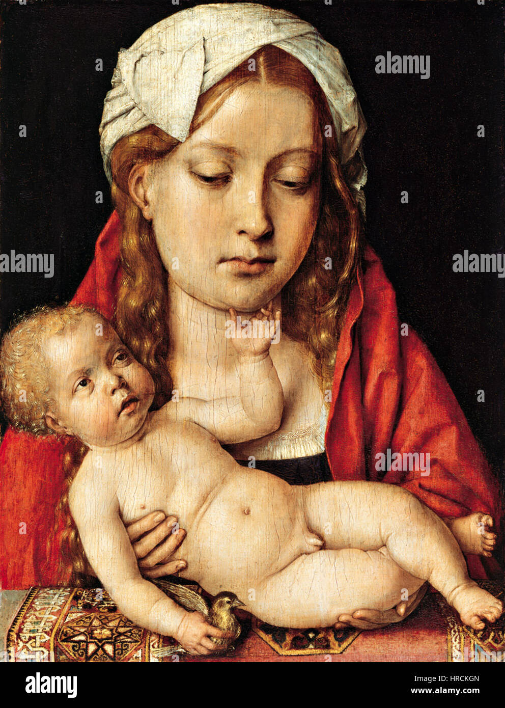 Die Sittow-Maria mit dem Kind ist ein Gemälde des flämischen Künstlers Hans Sittow, das die Jungfrau Maria mit dem Christuskind darstellt. Das Kunstwerk ist bekannt für seine heitere und sanfte Darstellung der Heiligen Mutter und des Kindes, ein häufiges Thema in der religiösen Kunst. Stockfoto