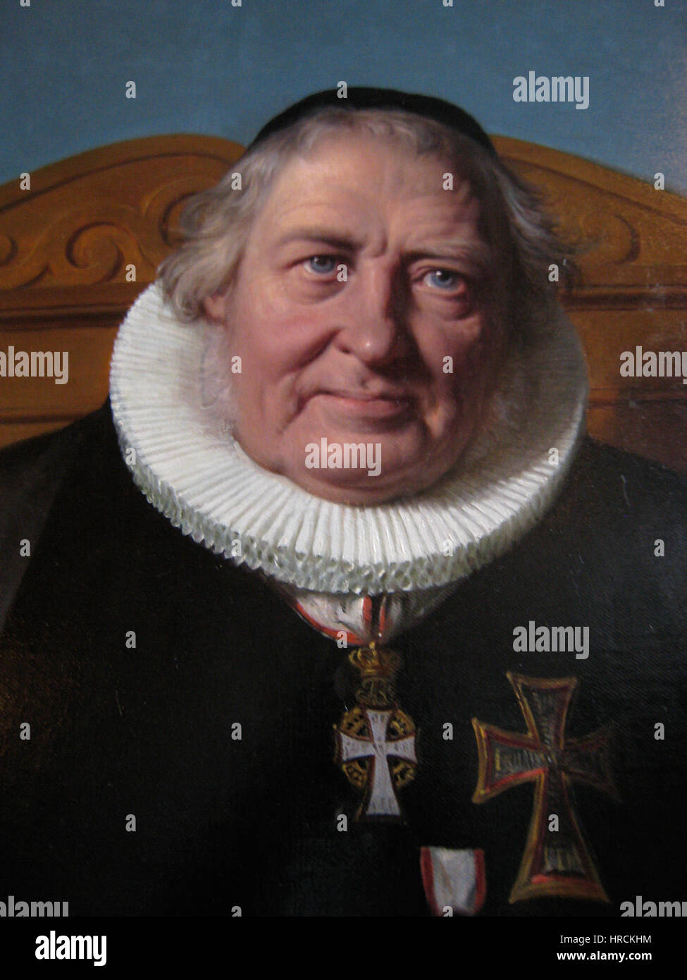 Eggert Christopher Tryde, Propst von Kopenhagen von 1838 bis 1857, in einem Gemälde von Wilhelm Marstrand, einem dänischen Künstler, datiert 1858. Stockfoto