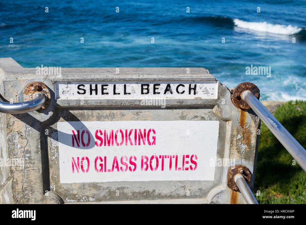 Shell Beach Zeichen. La Jolla, Kalifornien. Stockfoto