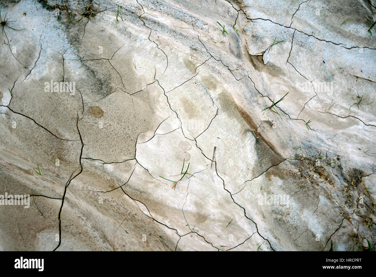 Badlands von Lehmboden im oberen Tal des Flusses Secchia Sassuolo Keramikproduktion Bereich Stockfoto