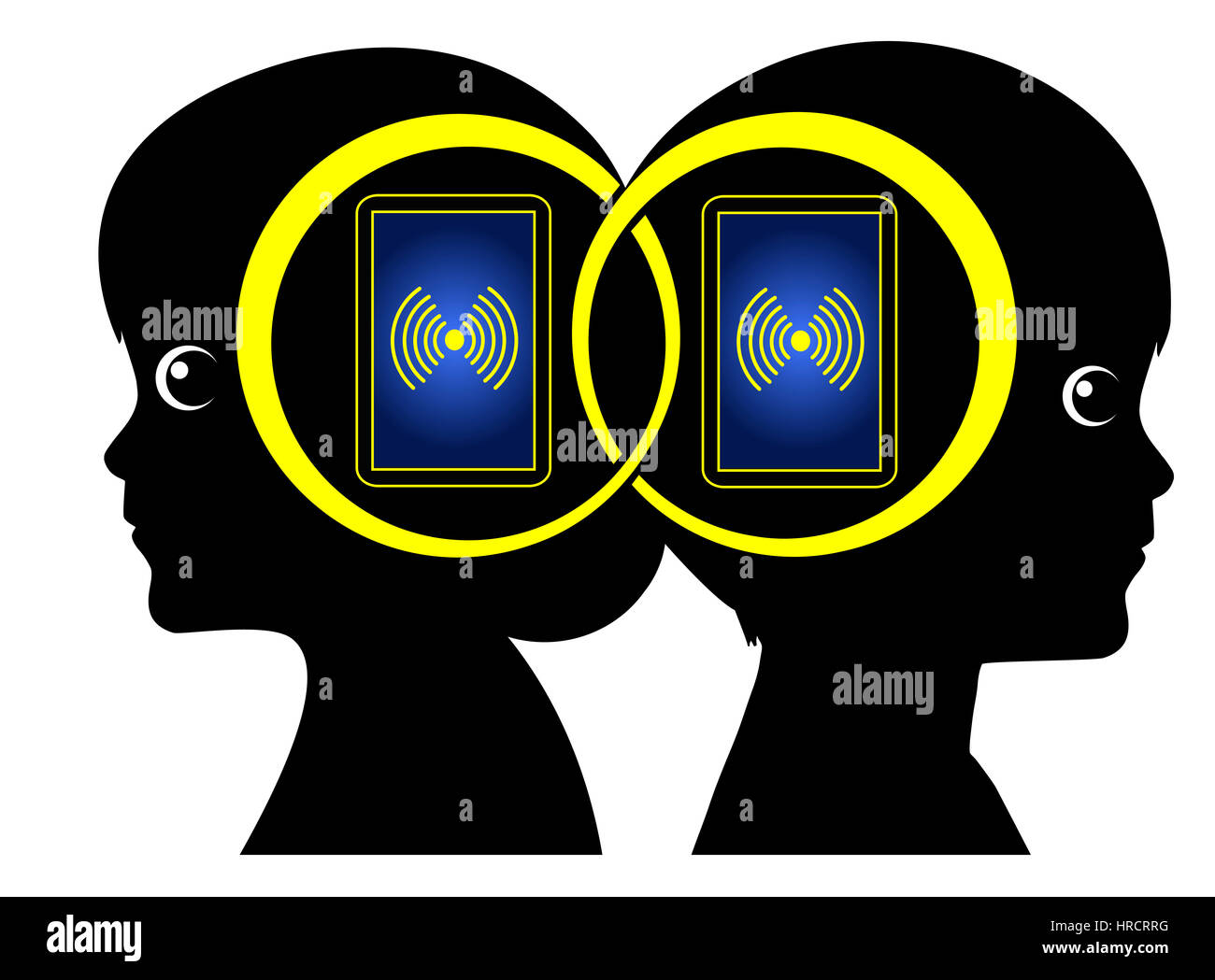 Starke Beziehungen basieren auf der Verwendung von Mobiltelefonen in der frühen Kindheit Stockfoto