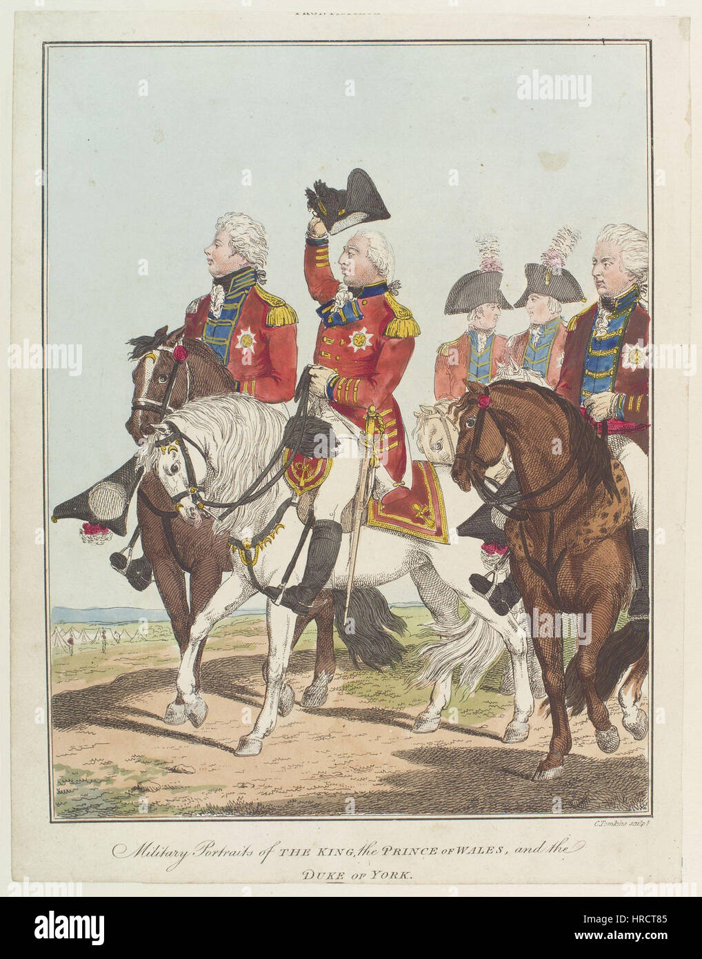 König George IV; König George III; Friedrich, Herzog von York und Albany durch Charles Tomkins Stockfoto