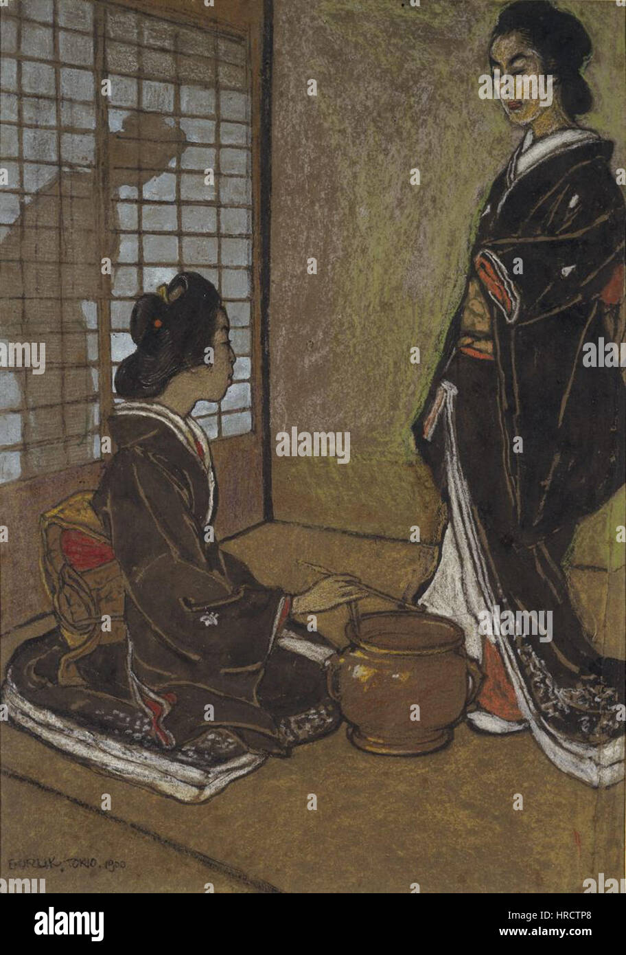 Emil Orlik Zwei Geishas Stockfoto