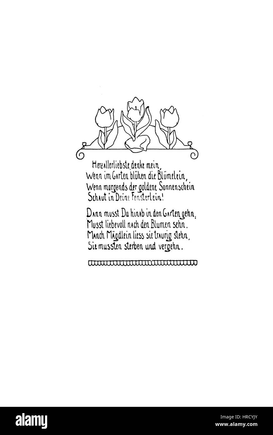 Heinrich Vogelers „dir S01987“ ist ein Kunstwerk, das den charakteristischen Expressionismus des Künstlers demonstriert und Elemente des deutschen Expressionismus mit emotionaler und thematischer Tiefe verbindet. Das Stück hebt Vogelers Fokus auf menschliche Figuren und abstrakte Formen hervor. Stockfoto
