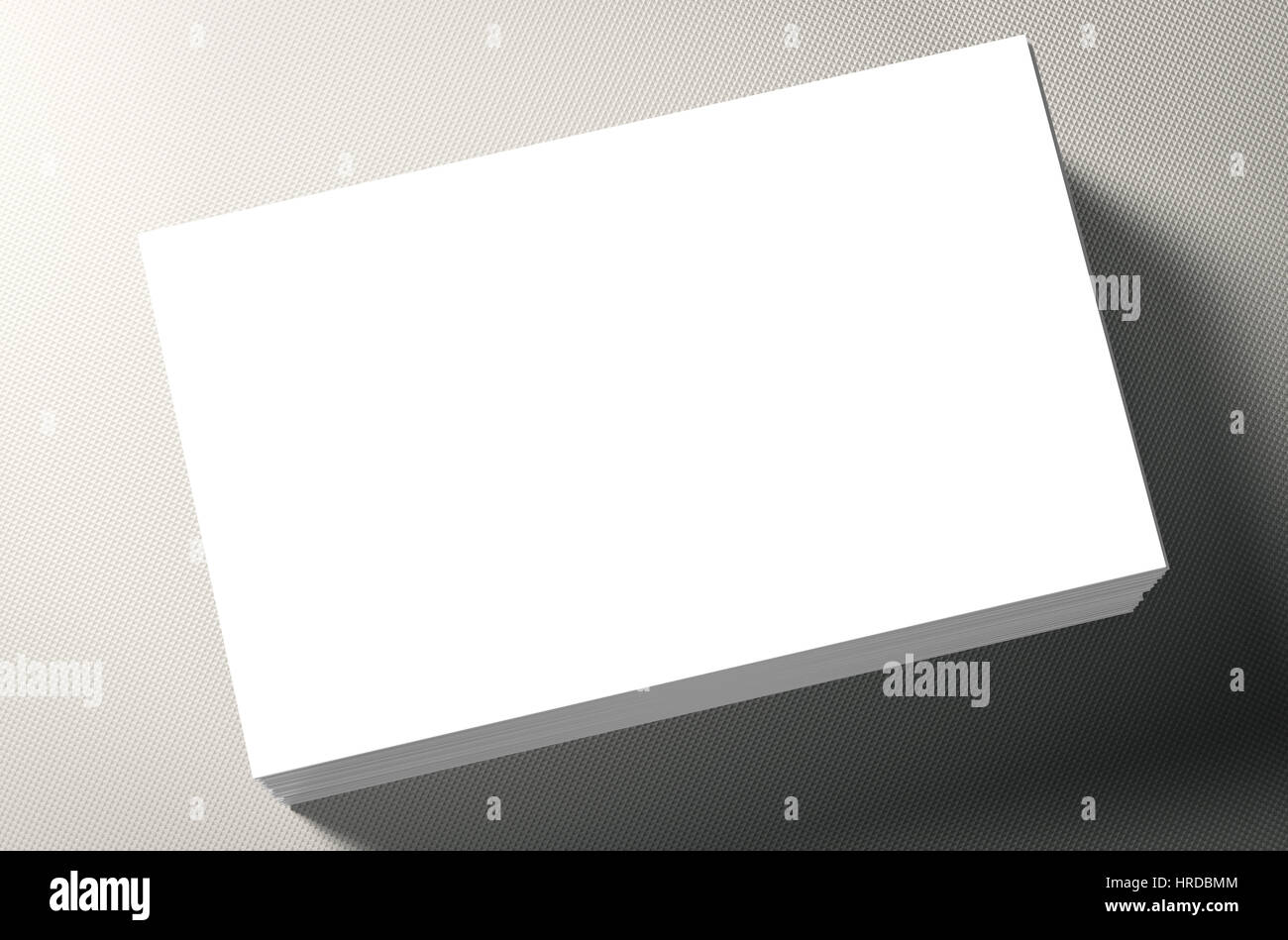 leere Namen Kartenstapel auf grauem Hintergrund Stockfoto