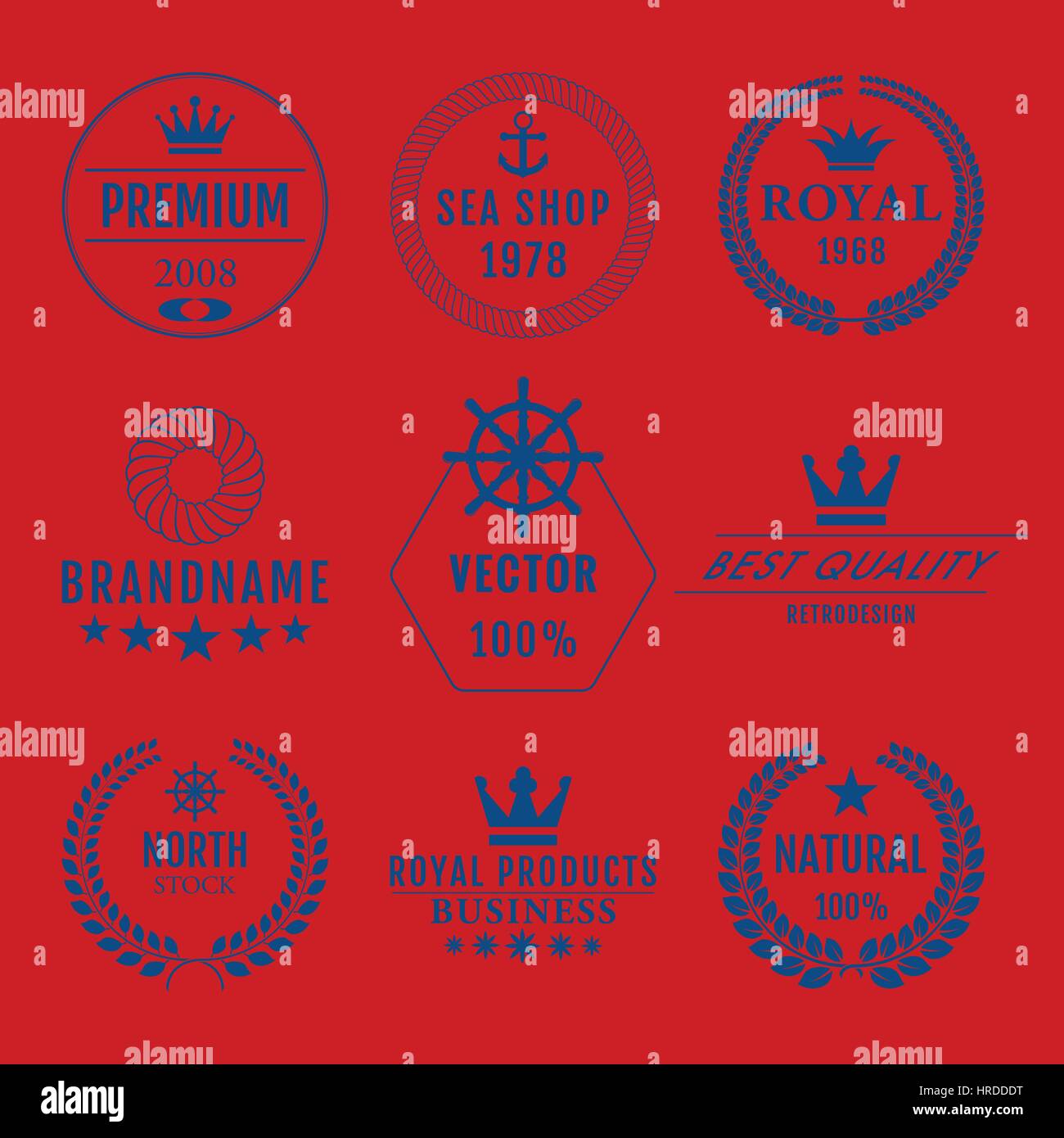 Vektor-Illustration-Set von logos Stock Vektor