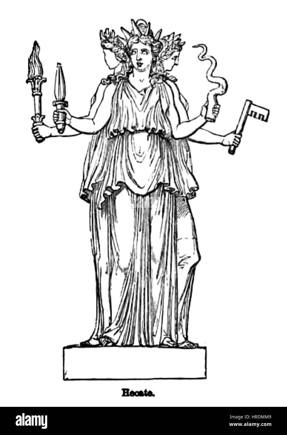 Hecate (illustriert von Gravuren auf Holz) Stockfoto