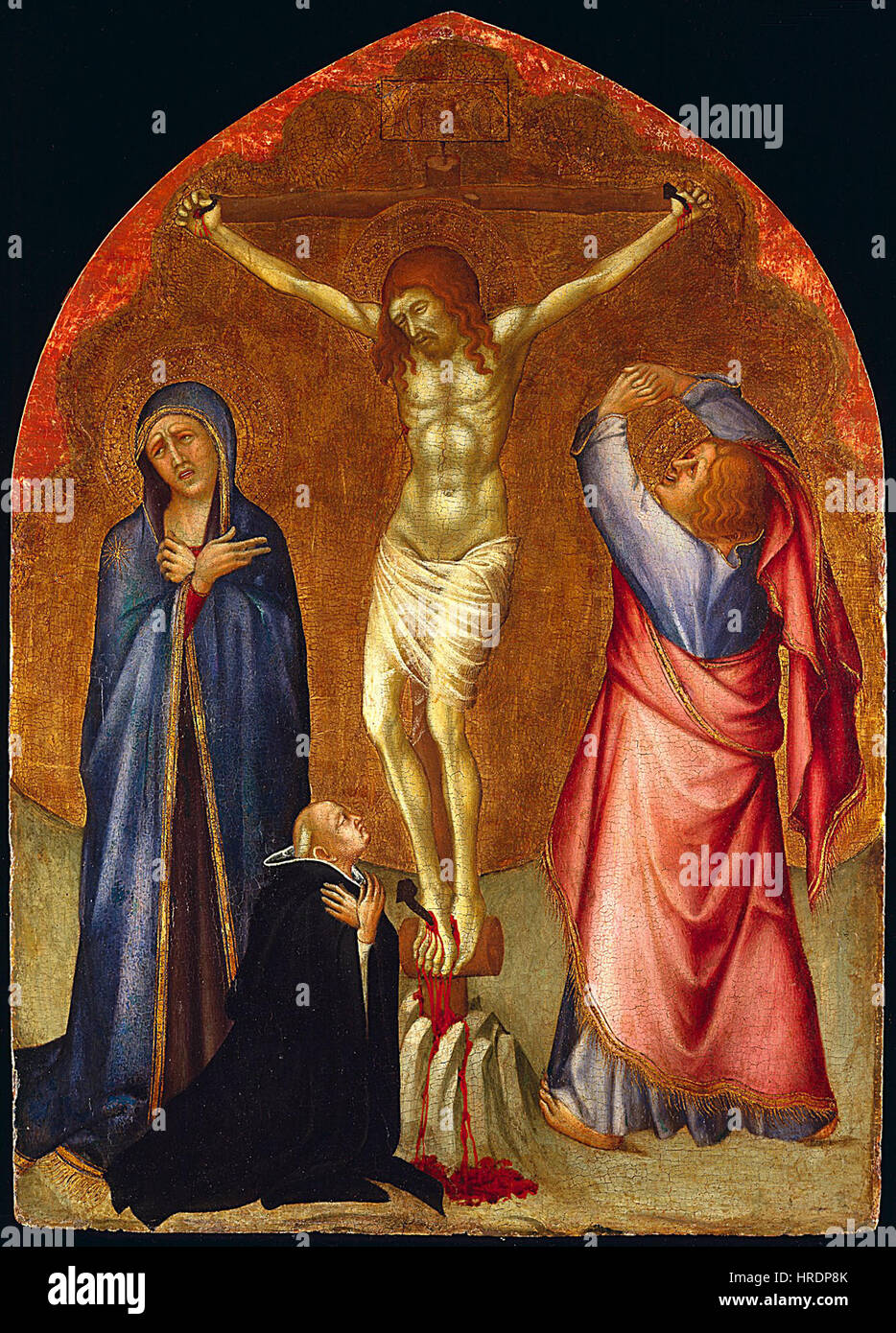 Lippo Vanni - Kreuzigung mit Maria, Johannes der Evangelist und klerikalen Spender - 79.19 - Minneapolis Institute of Arts Stockfoto