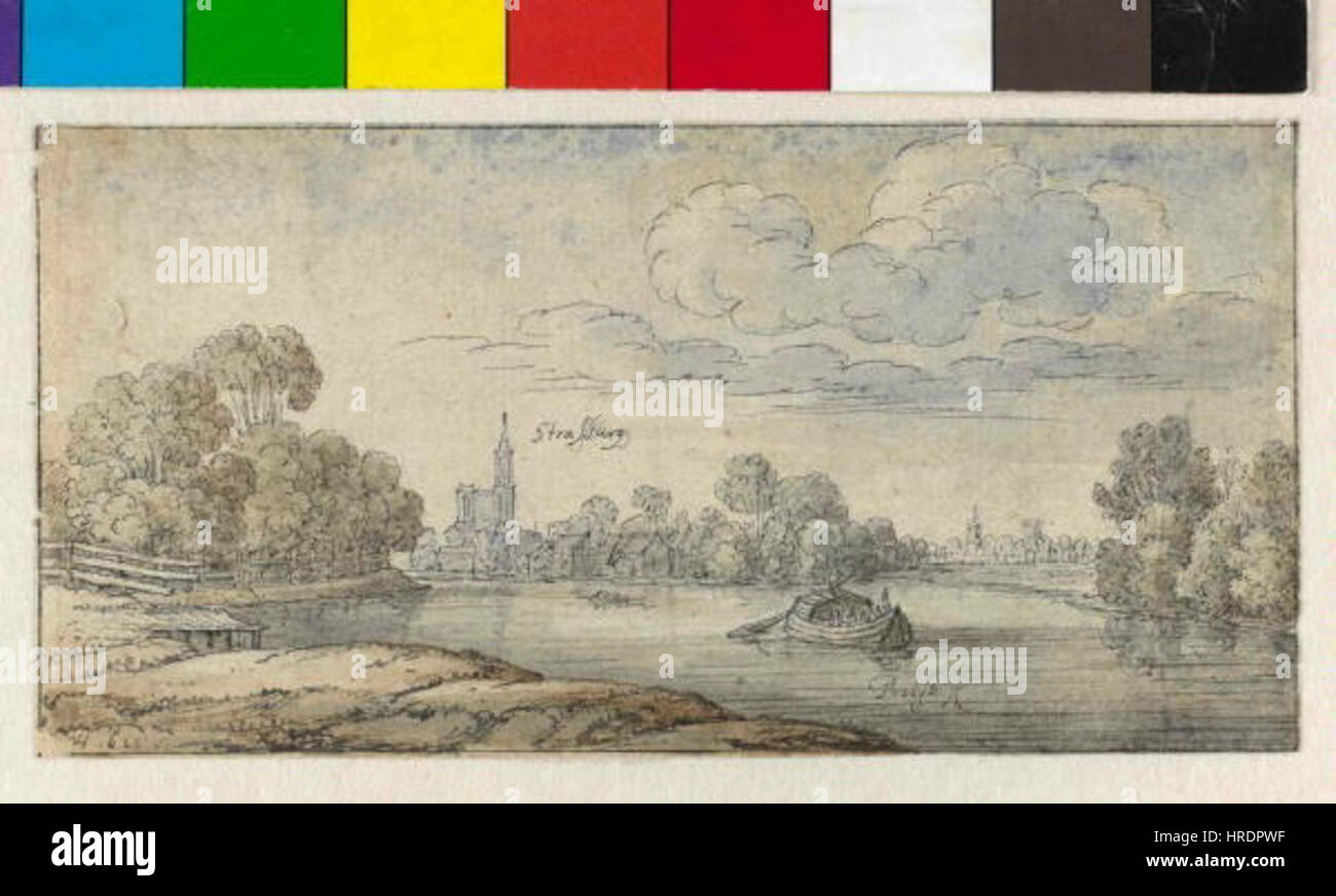 Autor Václav Hollar - Pohled Na Strassburg Stockfoto