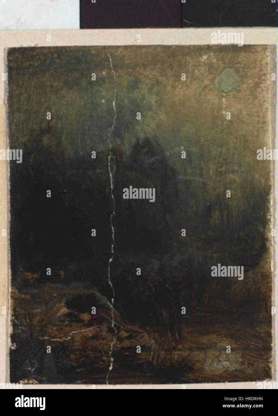 August Bedrich Piepenhagen, ein tschechischer Künstler, ist bekannt für seine Landschaftsmalereien. Sein Werk Skaly za mesicni noci zeigt eine felsige Landschaft im Mondlicht. Die Szene fängt die dramatischen Kontraste und die ruhige Atmosphäre ein, die für Piepenhagens Stil typisch sind. Seine Werke spiegeln oft sein Interesse an der Schönheit der Natur wider. Stockfoto