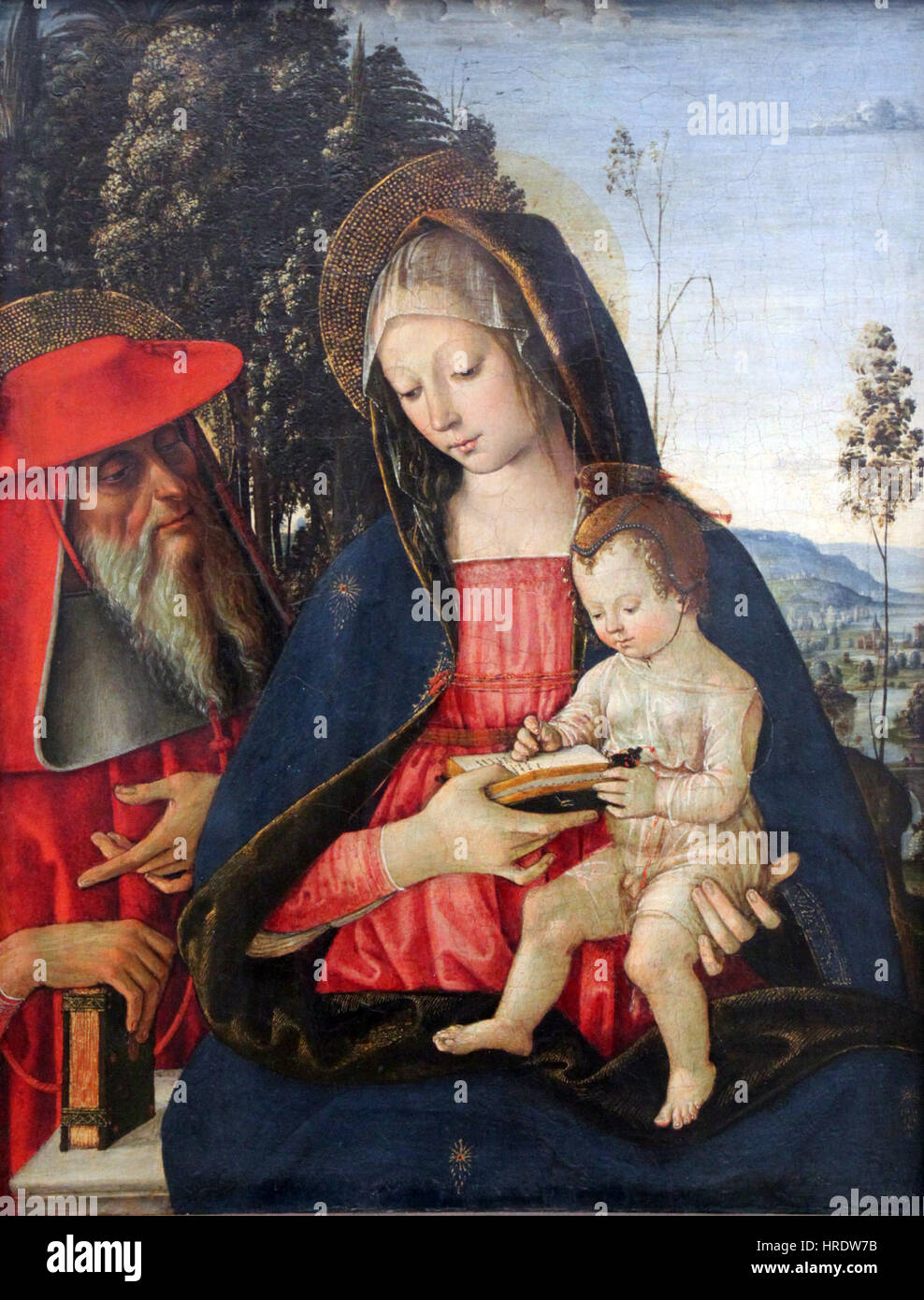 1500 Pinturicchio Maria Mit Dem Kind un Dem hl. Hieronymus anagoria Stockfoto 1500 Pinturicchio Maria Mit Dem Kind un Dem hl. Hieronymus anagoria Stockfoto