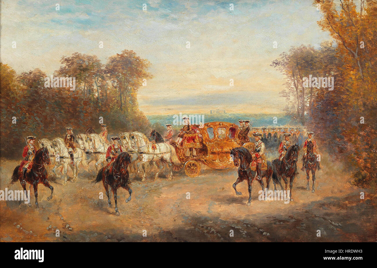 Alexander von Bensa Spazierfahrt Zur Zeit Maria Theresias Stockfoto Alexander von Bensa Spazierfahrt Zur Zeit Maria Theresias Stockfoto