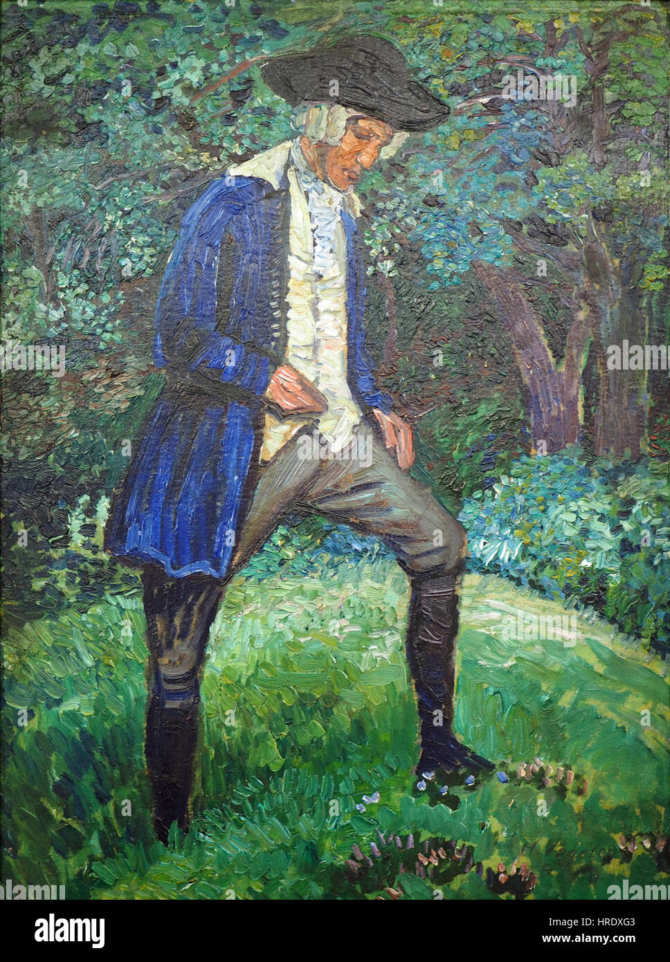 Moorkommissar Jürgen Christian Findorff, ein Porträt von Heinrich Vogeler, einem deutschen Künstler, circa 1913, Öl auf Karton. Stockfoto