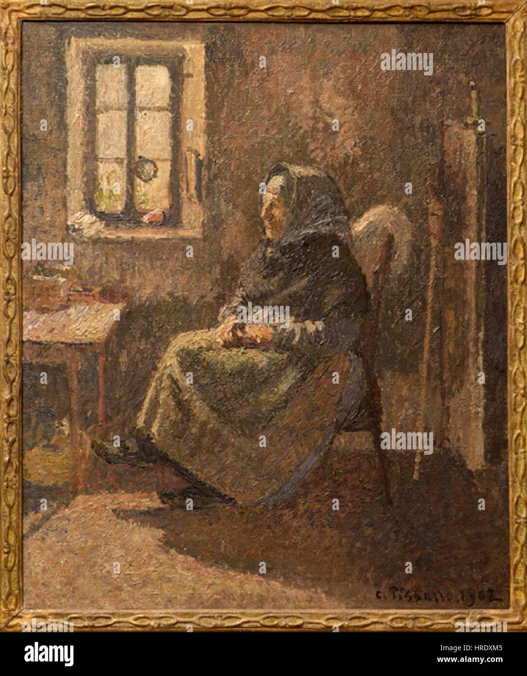 Camille Pissarro - Paysanne assise Interieur eine Moret Stockfoto