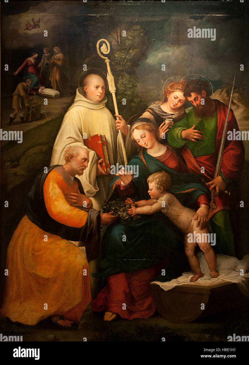 Bartolomeo Ramenghi (1484-1542) - met De Heilige Familie Benedictus, Paulus de Maria Magdalena (1525) - Bologna Pinacoteca Nazionale - 26.04.2012 14.09.39 Stockfoto Bartolomeo Ramenghi (1484-1542) - met De Heilige Familie Benedictus, Paulus de Maria Magdalena (1525) - Bologna Pinacoteca Nazionale - 26.04.2012 14.09.39 Stockfoto