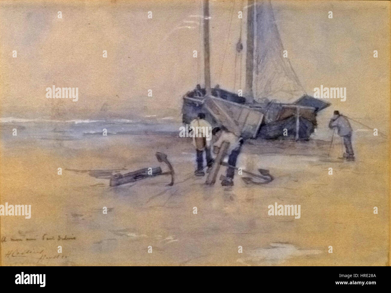 Henri Cassiers war ein belgischer Künstler, der für seinen impressionistischen Umgang mit Landschaften und maritimen Szenen bekannt war. Seine Arbeiten betonten oft das Zusammenspiel von Licht und Farbe und fangen die Atmosphäre des Augenblicks ein. Stockfoto