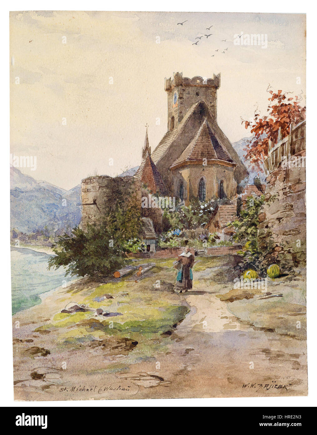 Carl Wenzel Zajiceks Gemälde St. Michael aus der Wachau präsentiert den Erzengel in klassischem Stil und betont den göttlichen Sieg über das Böse. Zajiceks Werk ist bekannt für seine religiösen Themen und integriert starke Linien und kontrastierende Farben, um ein Gefühl von Kraft und Spiritualität in der Darstellung des heiligen Michael zu wecken. Stockfoto Carl Wenzel Zajiceks Gemälde St. Michael aus der Wachau präsentiert den Erzengel in klassischem Stil und betont den göttlichen Sieg über das Böse. Zajiceks Werk ist bekannt für seine religiösen Themen und integriert starke Linien und kontrastierende Farben, um ein Gefühl von Kraft und Spiritualität in der Darstellung des heiligen Michael zu wecken. Stockfoto
