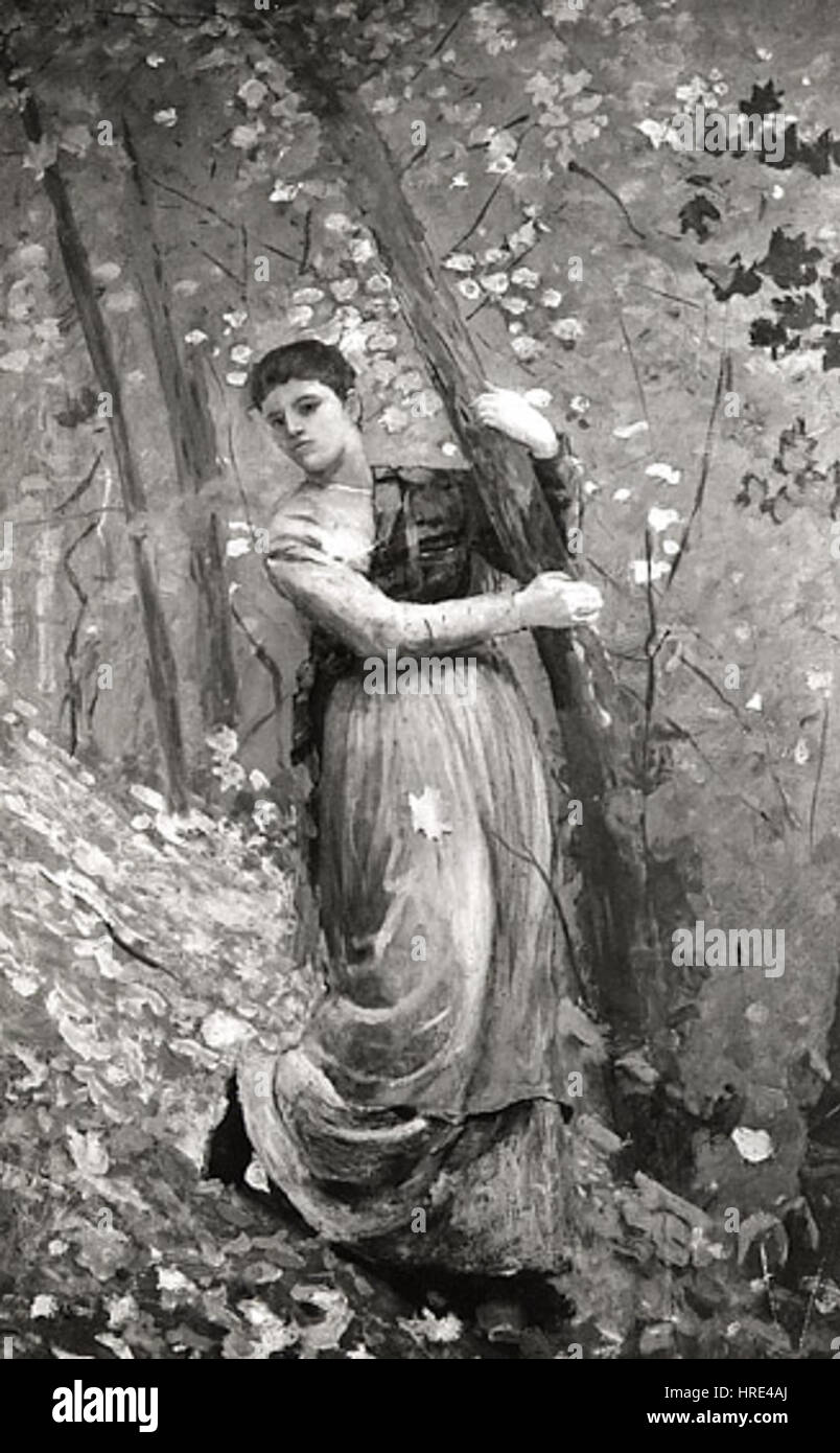 Winslow Homer - Frau im Herbst Wald (c.1877) Stockfoto