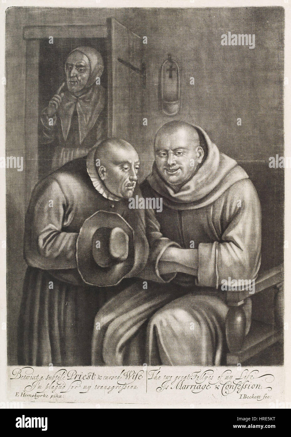 Mann gesteht ein Mönch von Isaac Beckett Stockfoto