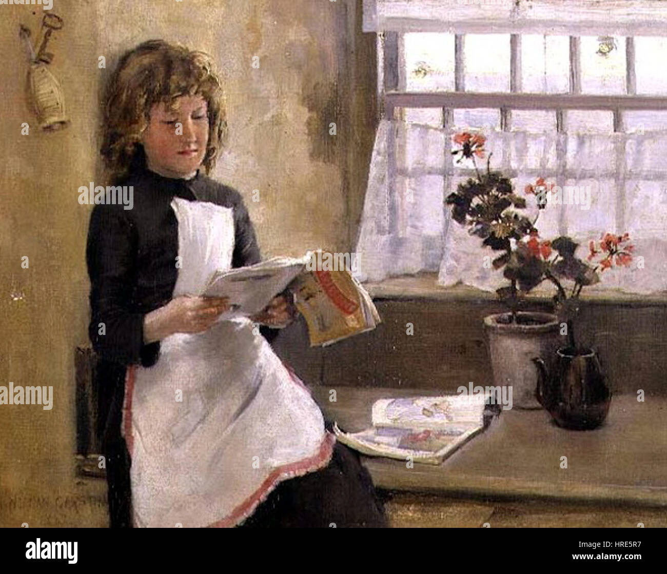 Norman Garstin - In einem Cottage 1887 Stockfoto