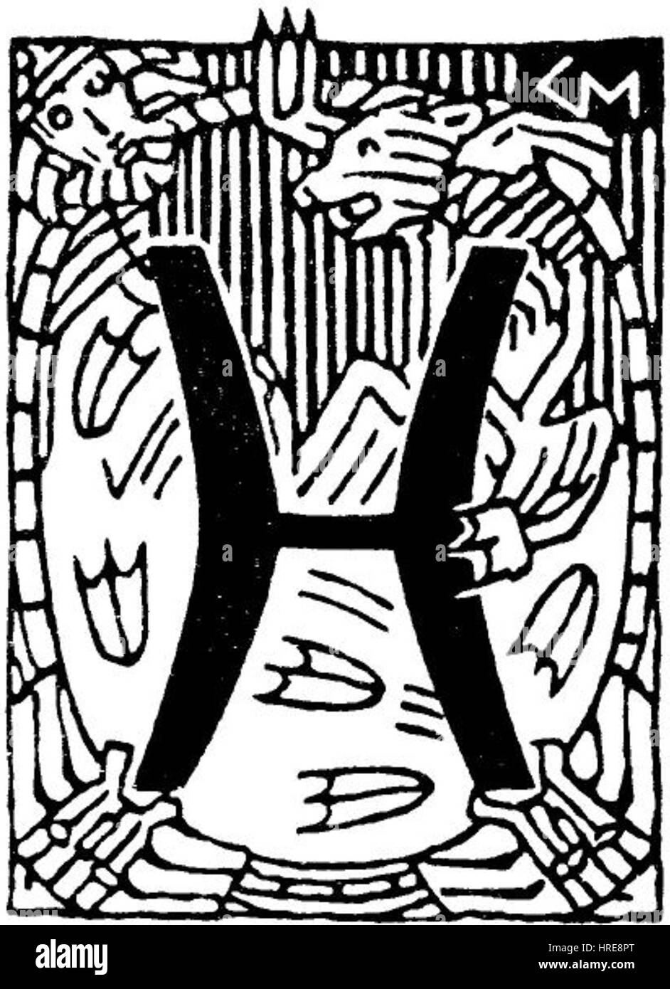 Die Illustration „Harald Haarfagres Saga“ von G. Munhte zeigt den legendären Wikinger Harald Fairhair. Diese erste Illustration repräsentiert seine frühe Herrschaft und die epischen Geschichten von Wikingereroberungen. Stockfoto