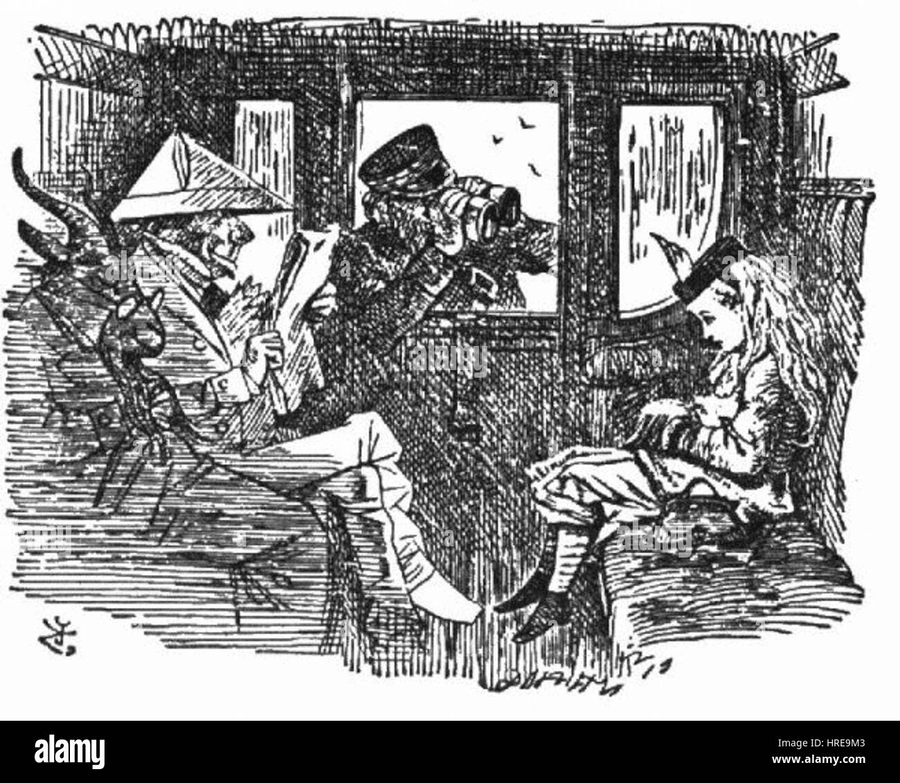 Durch den Looking Glass Gentleman gekleidet in Papier Stockfoto