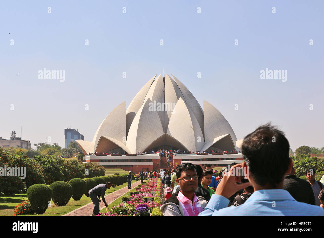 Der Lotus-Tempel, Neu-Delhi Bahai Haus der Anbetung Stockfoto