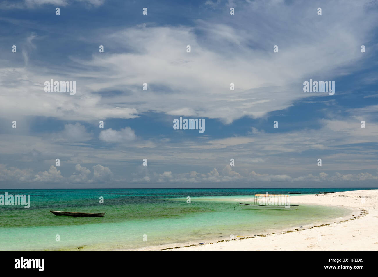 Schöner Strand auf der Insel Sansibar Tansania Stockfoto