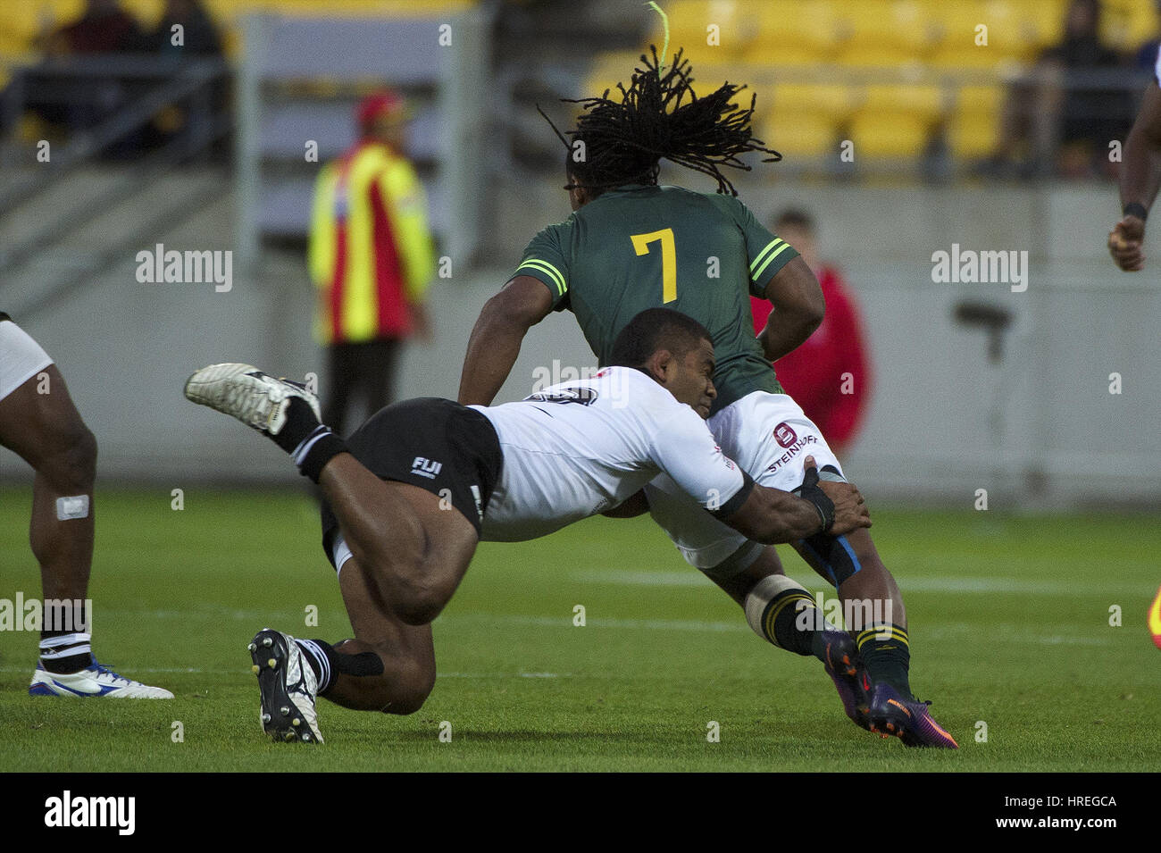 Welt Rugby Sevens HSBC Serie Wellington - Fidschi-Inseln vs. Südafrika Westpac Stadium - Tag 2 mit: Atmosphäre wo: Wellington, Wellington, New Zealand bei: 29. Januar 2017 Stockfoto