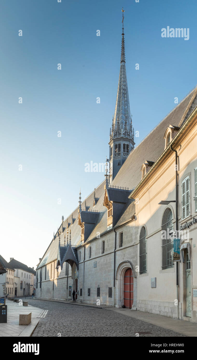 Außenseite des Hotel-Dieu, Beaune, Burgund, Frankreich Stockfoto