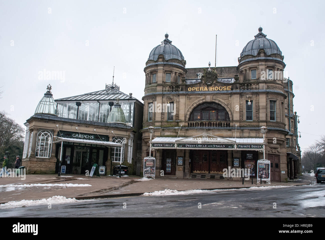Die Front des Buxton Opera House, Buxton, England, im winter Stockfoto