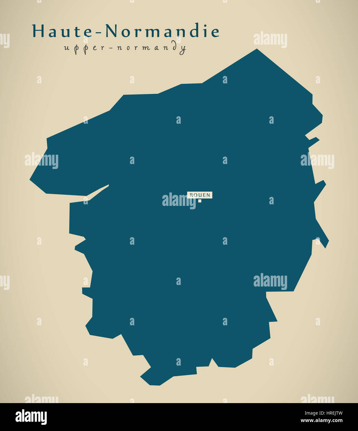 Moderne Karte - Haute Normandie Frankreich FR Abbildung Stockfoto