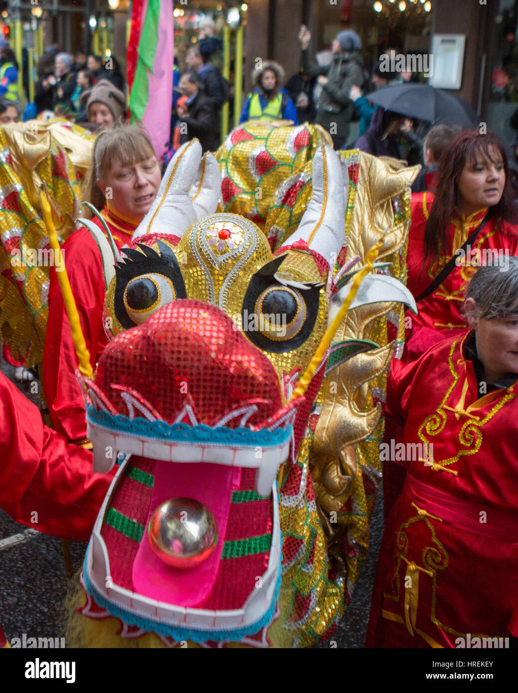 Chinesische neues Jahr-Feier in London, Jahr des Hahnes.  Mitwirkende: Atmosphäre, wo anzeigen: London, Vereinigtes Königreich bei: 29. Januar 2017 Stockfoto