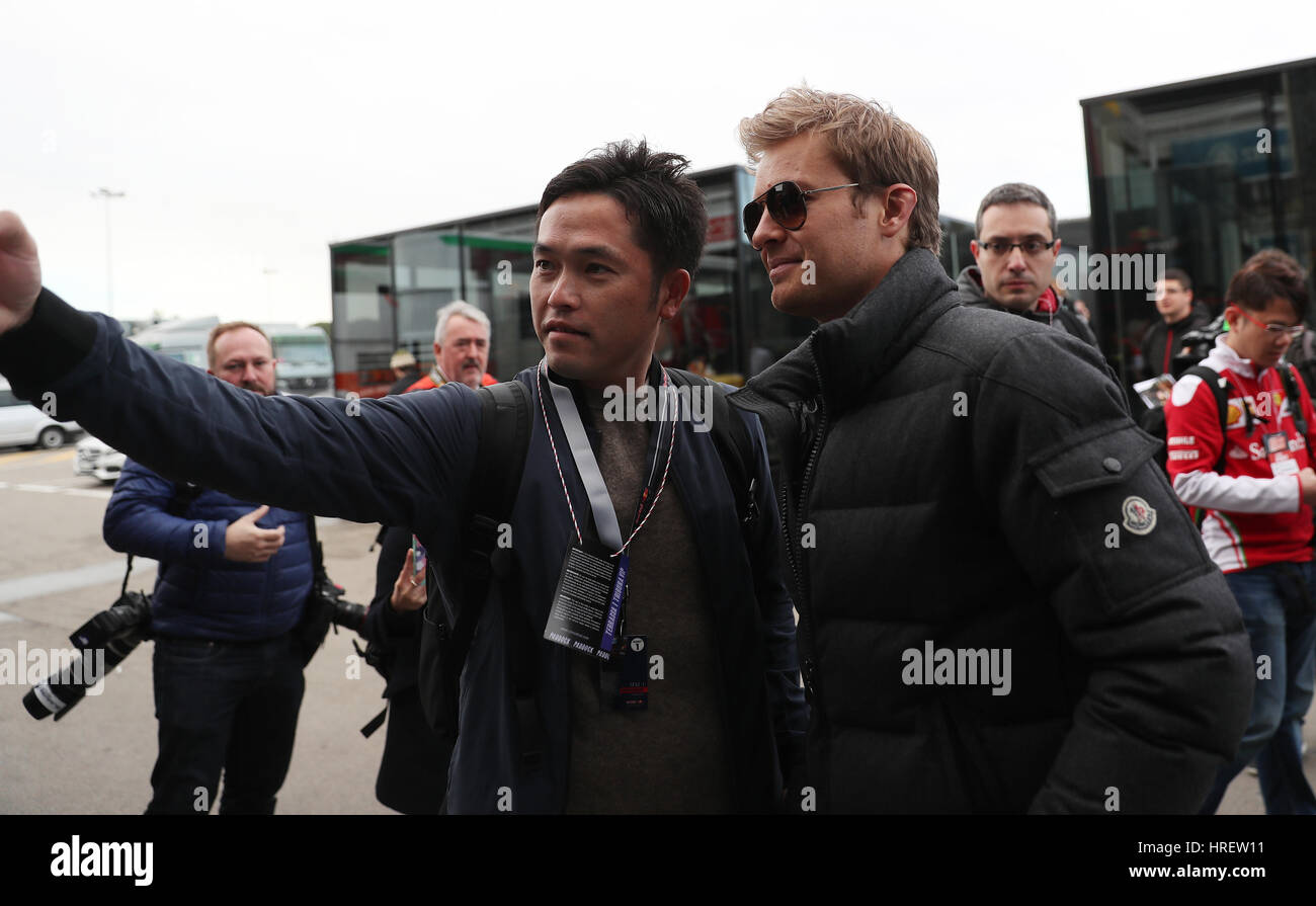 Nico Rosberg bei Tag drei des Tests vor der Formel1 Saison 2017 auf dem Circuit de Catalunya, Barcelona. Stockfoto