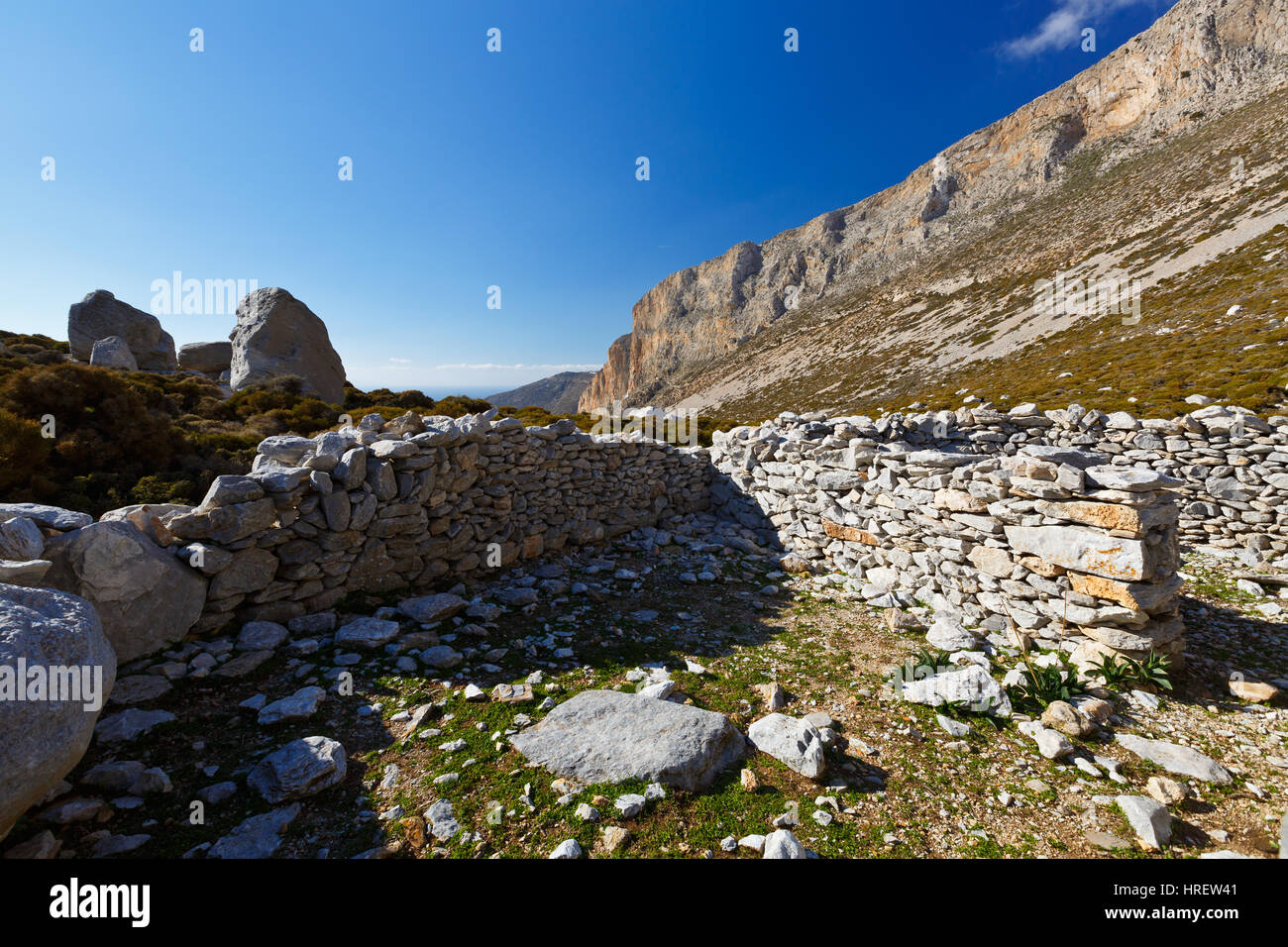 Dorf Chora auf der Insel Amorgos in Griechenland. Stockfoto