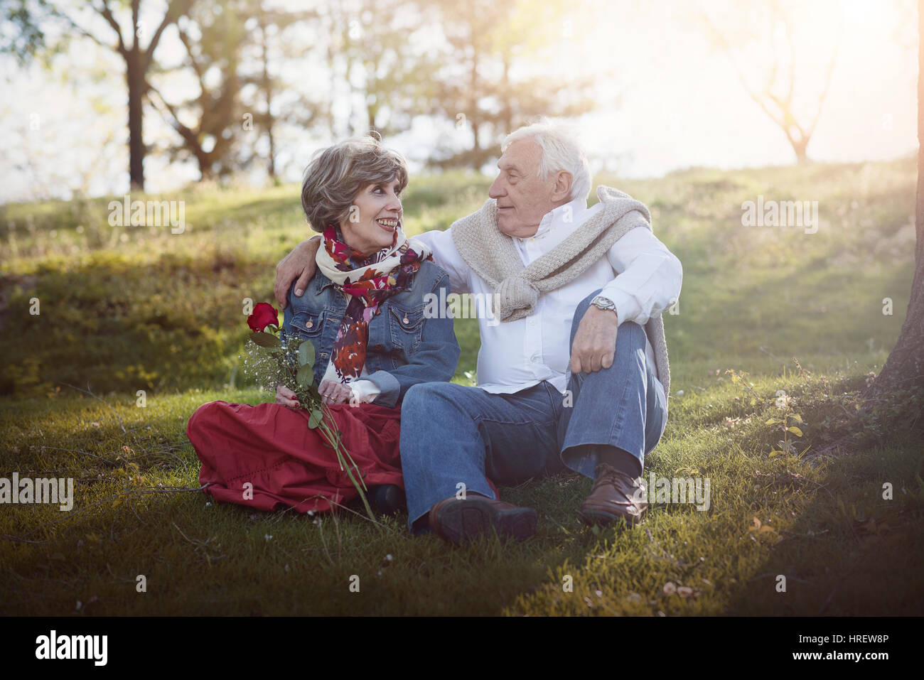 Porträt des romantischen älteres paar Stockfoto