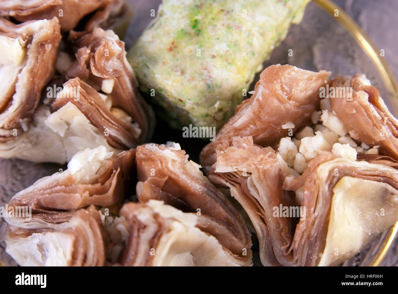 Ägyptische und Pistazien baklava Stockfoto