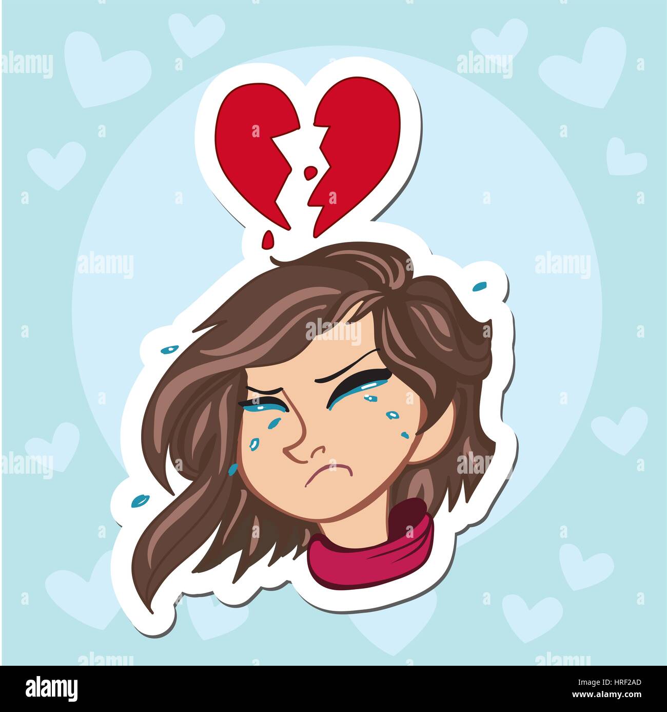 Einsam Und Traurig Kleines Madchen Weinen Mit Pferdeschwanz Und Rosa Pullover Stock Vektorgrafik Alamy