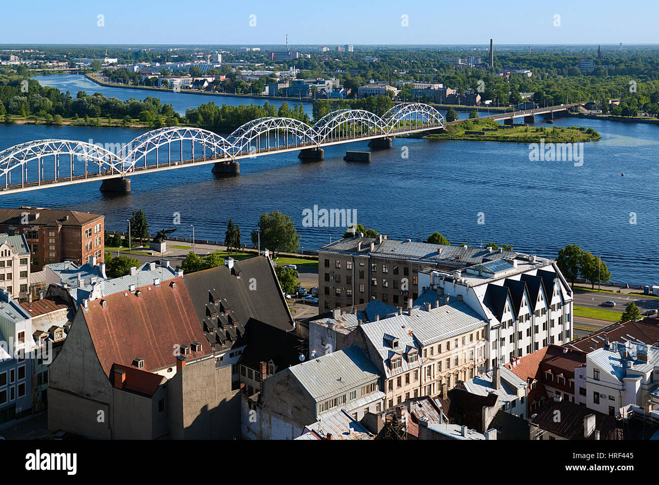 Riga, Lettland, Stadtbild von St. Peterskirche Stockfoto