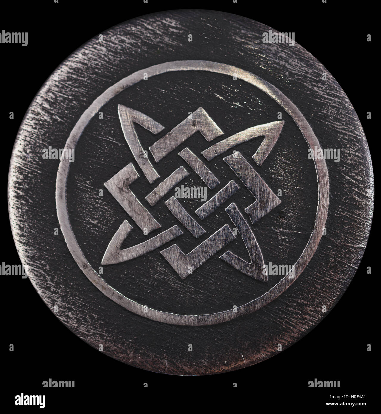 Es symbolisiert die feurige Schmiede des Svarog. Dieses Symbol kann auch Alatyr-Stein auf die Svarog seinen Hammer schlug und fliegen in alle Richtungen, s Stockfoto